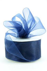 Organza Ribbon , Navy, 1.5 Inch x 25 Yards (1 Spool) SALE ITEM